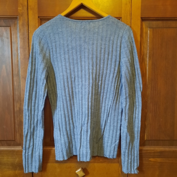 Madewell Alpaca-Blend Crewneck Sweater Light Blue Ribbed Knit NO042 Size Large - Picture 9 of 10